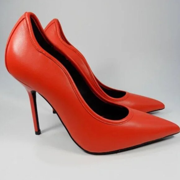 Reiss Bramley Leather Heeled Court Shoe – Orange – Size 40 / 9.5 NWT - Picture 3 of 7